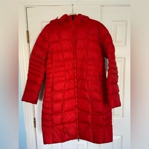 The North Face Metropolis Red Quilted Puffer Goose Down Parka Removable Hood XL